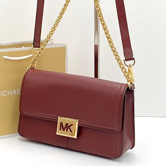 Michael Kors Handbags - MICHAEL KORS SONIA MEDIUM EAST WEST SHOULDER CROSSBODY BAG MERLOT COLOR